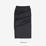 Shita shirring long skirt