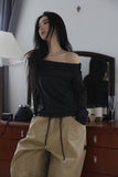 Stripe Shoulder Open Tee