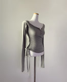 Mirina unbalance shirring top