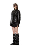 LEATHER BIKER SKIRT