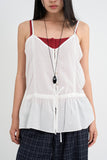 Lace gauze frill sleeveless