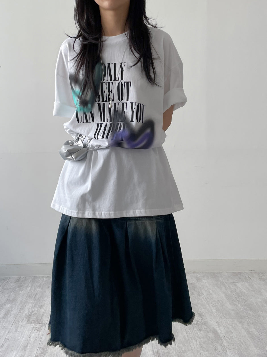【INCHANT ME】Love Happy Overfit Short Sleeve T-Shirt INCHANT ME(インチャントミー) -ラブハッピーオーバーフィット