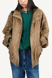 Glow High-Neck Suede Jacket