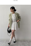 Rib Nylon Shirring Mini One Piece