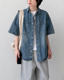 Leteon Denim Half Shirt