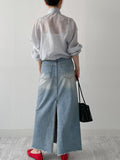 Organza Raglan See-through Blouson Jumper