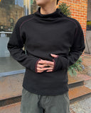 High Neck Waffle Warmer Hoodie