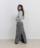 Fur Trim Jersey Zip-up