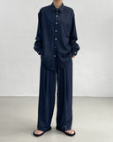 [set] Tencel denim set-up