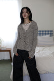 Leaf Collar Knit Cardigan