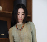 Knotted leather necklace