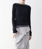 Charlotte Color Matching Off-Layered T-shirt