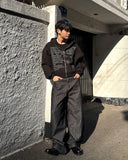 Lettering Crop Hood Zip-Up