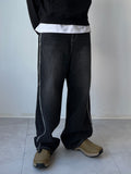 Side Cutting Black Denim