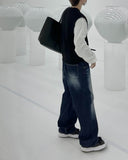 Big square leather bag