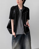 Derron Stud Half Zip-Up