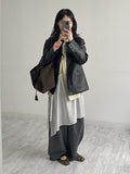 Creme Two-Pocket Cotton Over Fit Shirt