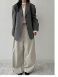 Odd High-Waisted Cotton Wide Pants
