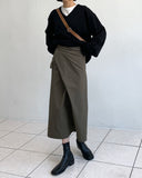 Twist Wrap Long Skirt