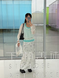 Raw Flower H-line Long Skirt
