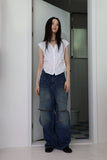 zipper biker denim