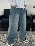 Paneled Incision Washed Denim
