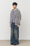 Stone Striped Zip Hoodie