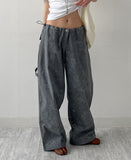 Dyed Floral Stopper Wide Pants