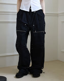 rivet zipper pants