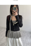 [Tie SET] Stripe frill sleeveless
