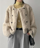 Purin Shearling Crop Mustang Jacket