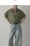 [unisex] Milk Nylon Overfit Half Shirt