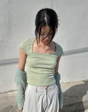 SQUARE NECK HALF T