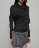 Sheer Asymmetrical Long Sleeve