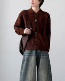 Rose Angora Collar Cardigan