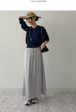 Banding Satin Long Skirt