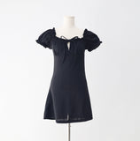 Verissa shirring puff one-piece