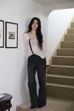 Tone-on tassel black denim