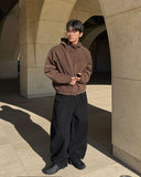 Diagonal Corduroy Hood Zip-up