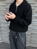 Half Zip-Up Wool Knit