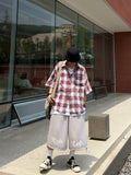 Mix Dirty Check Half Shirt
