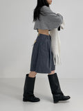 Ronta Unbalance Wool Crop Knit