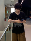 Script Lettering U Neck Over T-Shirt