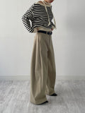 [Tie Set] Striped Boat Neck Knit