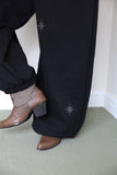 Linen leather western boots