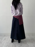 522 A-line denim long skirt