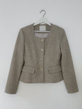 Blossom Square Neck Tweed Short Jacket