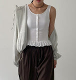 Frill U-neck Sleeveless