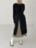 [Long sleeve ver.] Ribbed unbalance wrap one piece