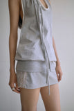OPEN-BACK DRAPED HALTER TOP